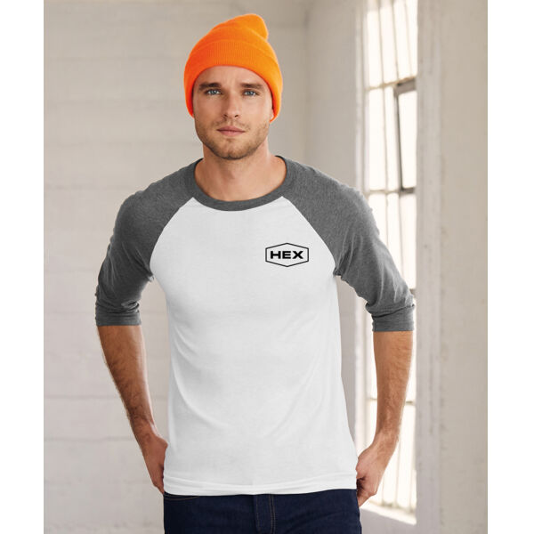 Hex  - Unisex triblend ¾ sleeve baseball t-shirt Thumbnail
